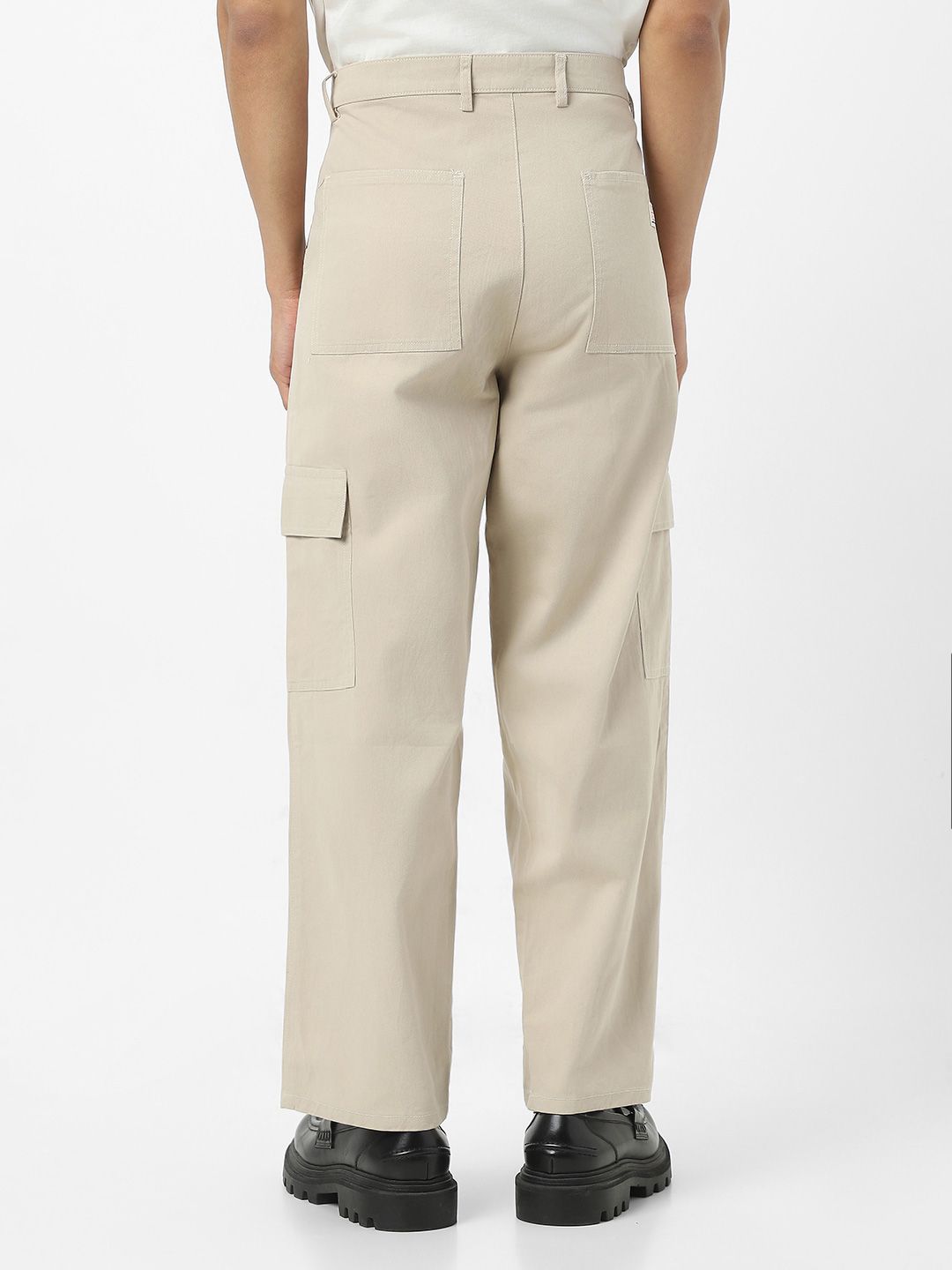 Urbano Fashion Men Loose Baggy Fit Solid Cargo Cotton Pant with 6 Pockets Non-Stretchable