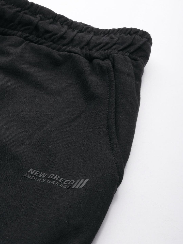 The Indian Garage Co Men Black Solid Straight Fit Joggers