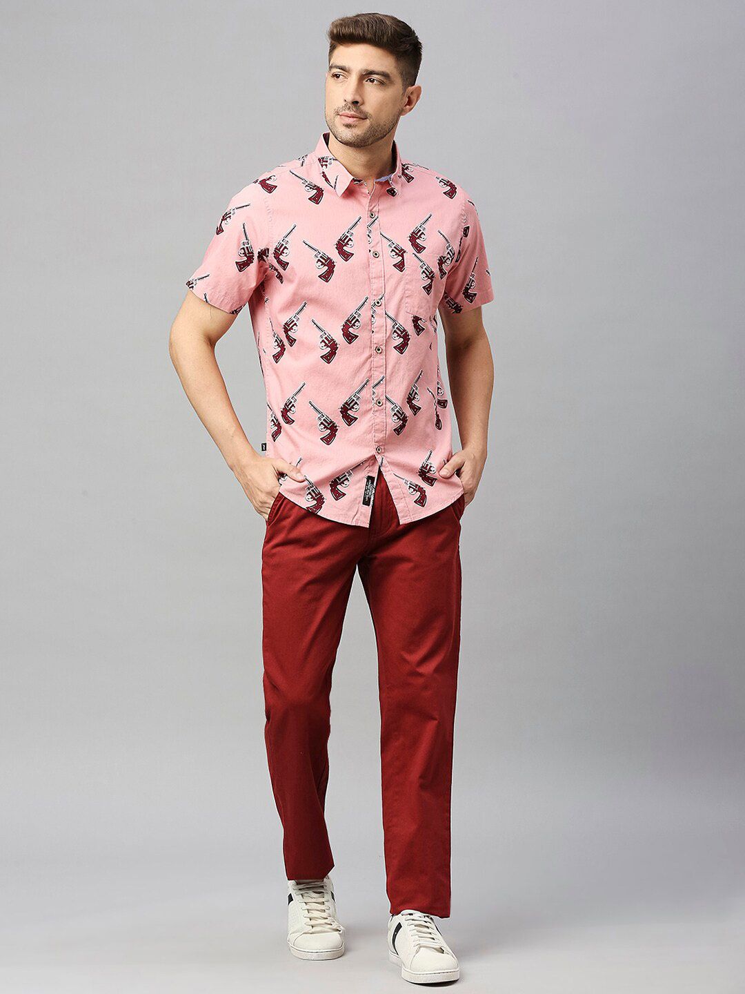 Thomas Scott Classic Slim Fit Conversational Printed Pure Cotton Casual Shirt