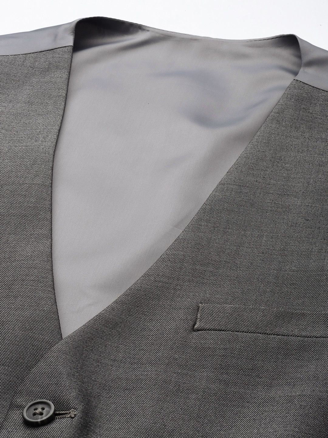 Park Avenue Super Slim Fit Self Design Notched Lapel Single-Breasted 3 Piece Suit