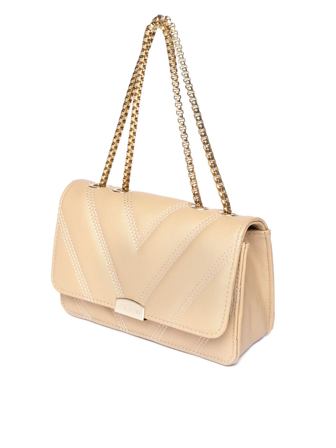 Lino Perros Beige Solid Shoulder Bag