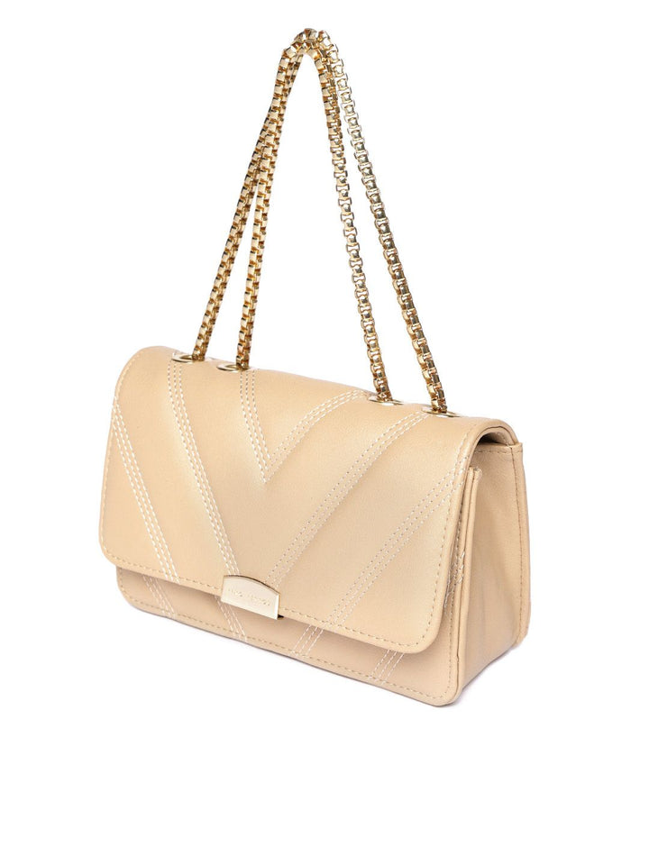 Lino Perros Beige Solid Shoulder Bag
