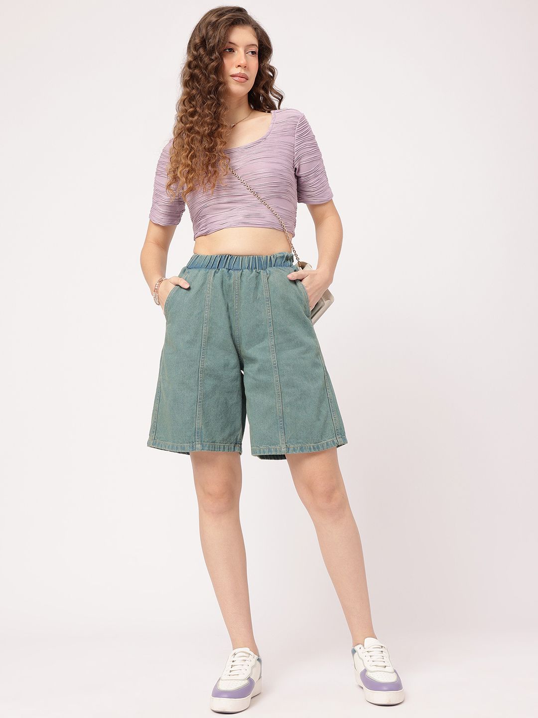 DressBerry Women Easy Streetwear Denim Bermuda Shorts
