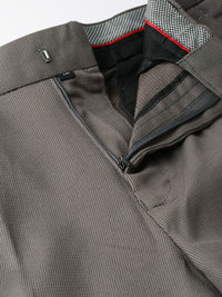 DENNISON Men Charcoal Grey Smart Tapered Fit Self Design Regular Trousers