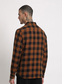 THE BEAR HOUSE Slim Fit Buffalo Checked Flannel Casual Pure Cotton Shirt