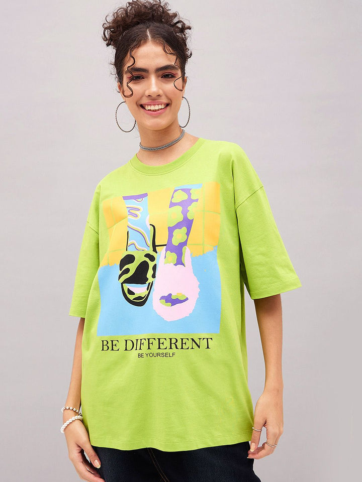 SASSAFRAS Graphic Printed Pure Cotton Oversized T-shirt