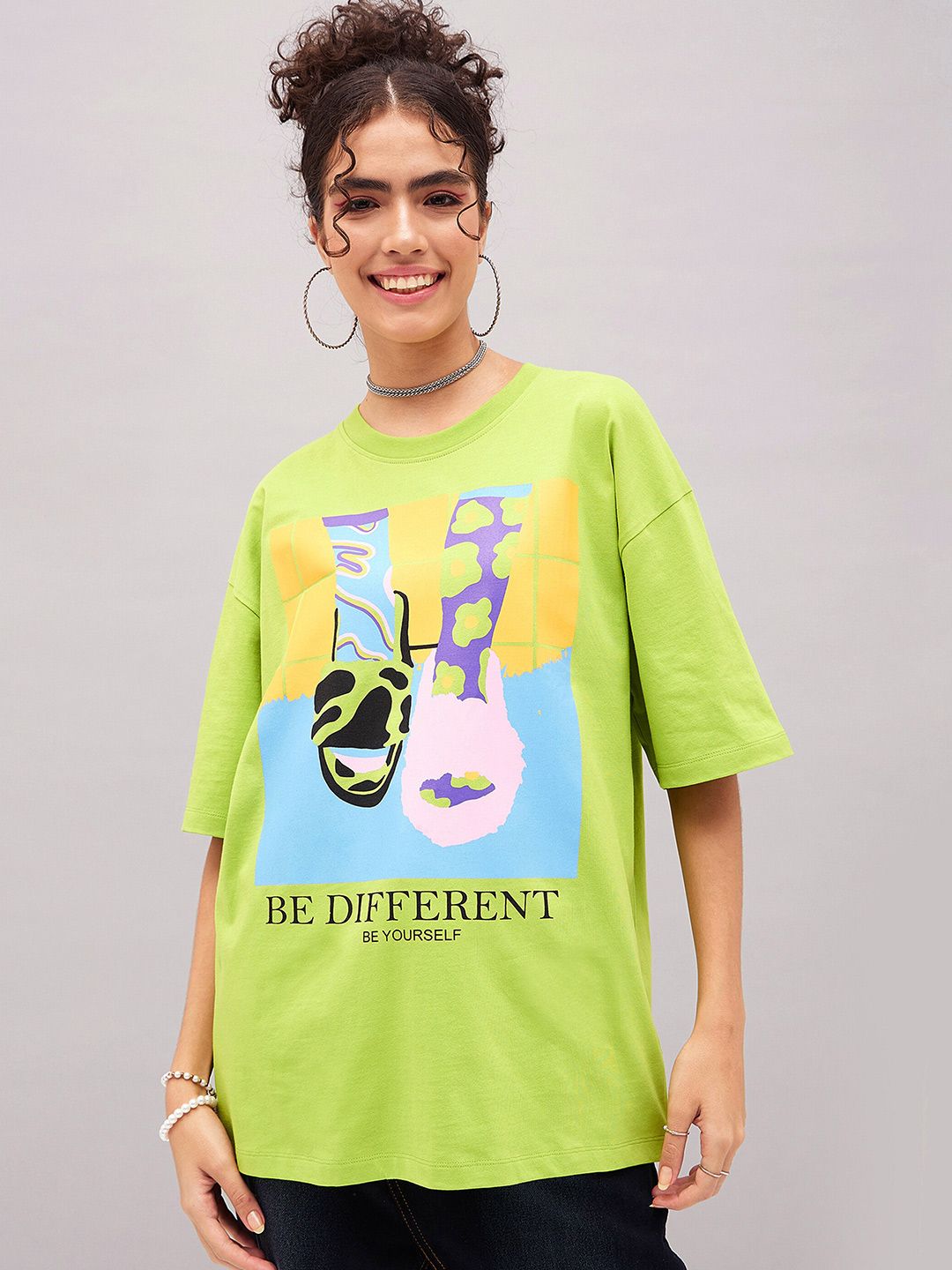 SASSAFRAS Graphic Printed Pure Cotton Oversized T-shirt