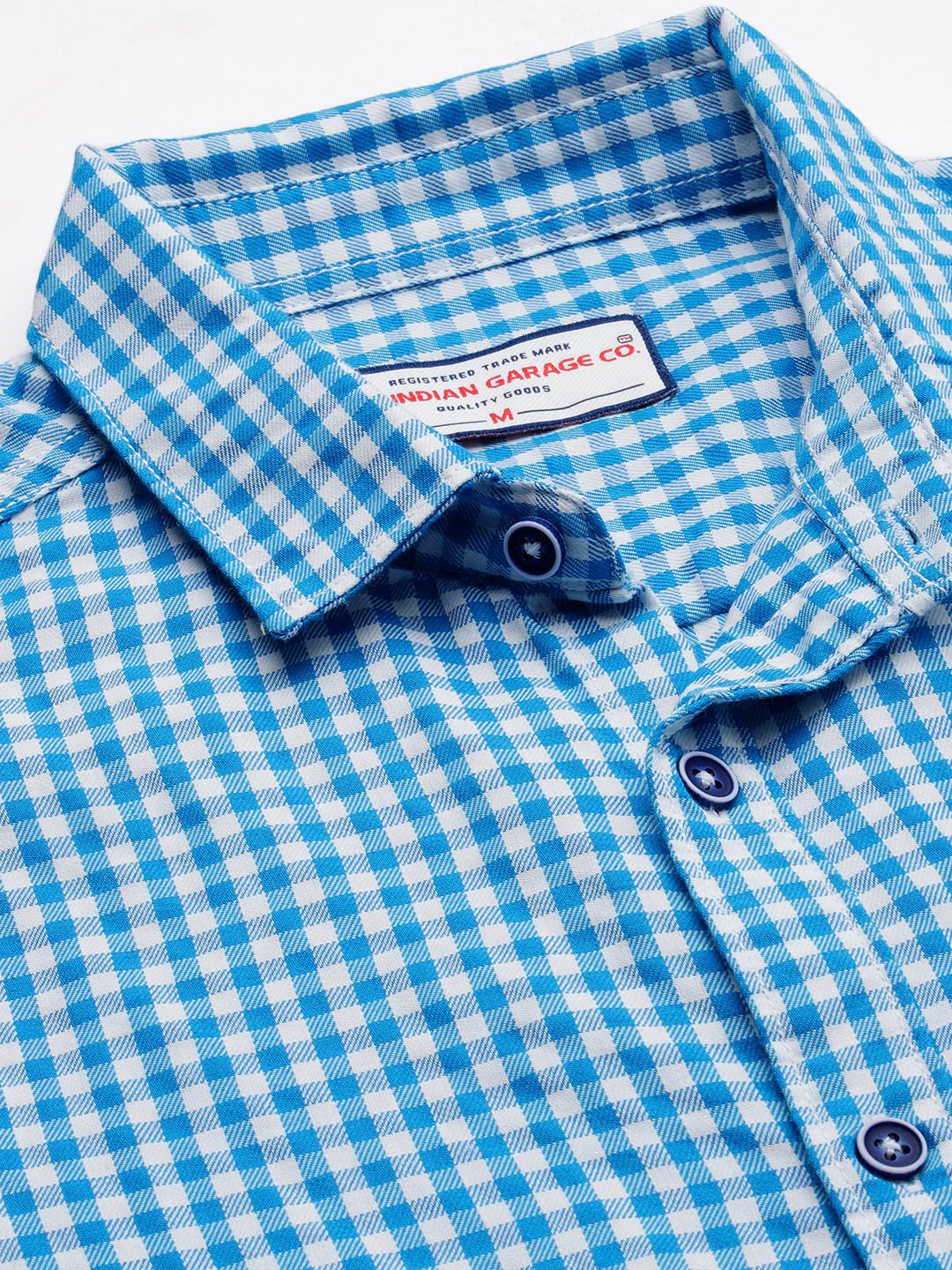 The Indian Garage Co Men Slim Fit Grid Tattersall Checked Casual Shirt