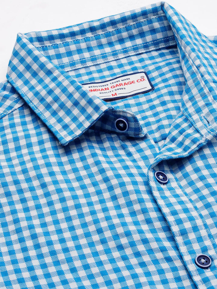 The Indian Garage Co Men Slim Fit Grid Tattersall Checked Casual Shirt