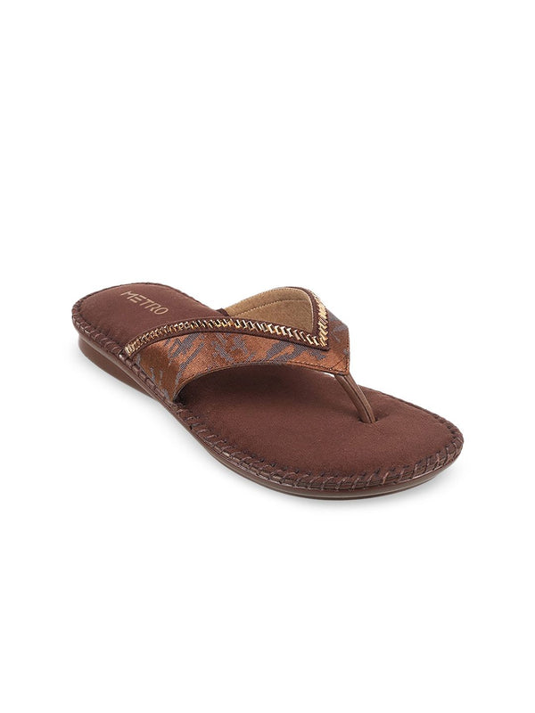 Metro Women Brown Printed Sandal