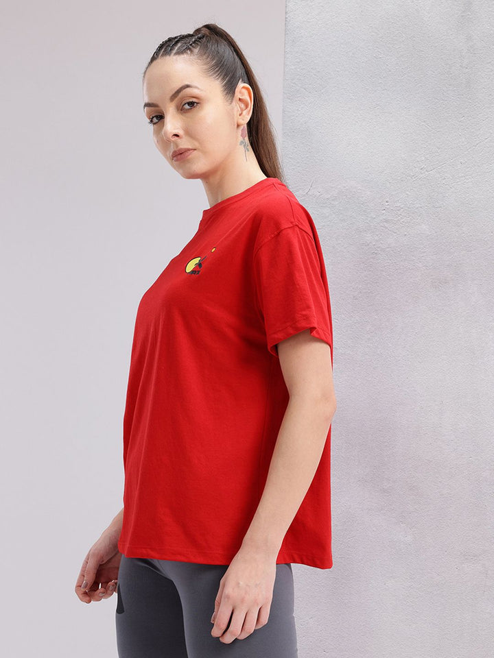 HRX by Hrithik Roshan Women Typography Printed Drop-Shoulder Sleeves T-shirt