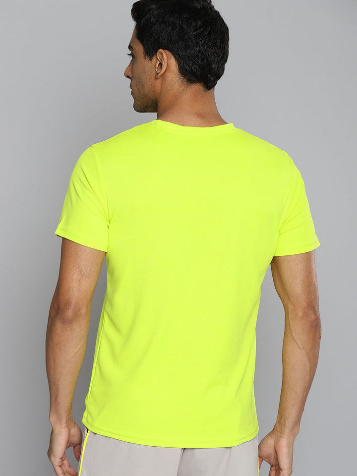 HRX By Hrithik Roshan Men Running NEON LIME Rapid-Dry Brand Carrier T-shirt
