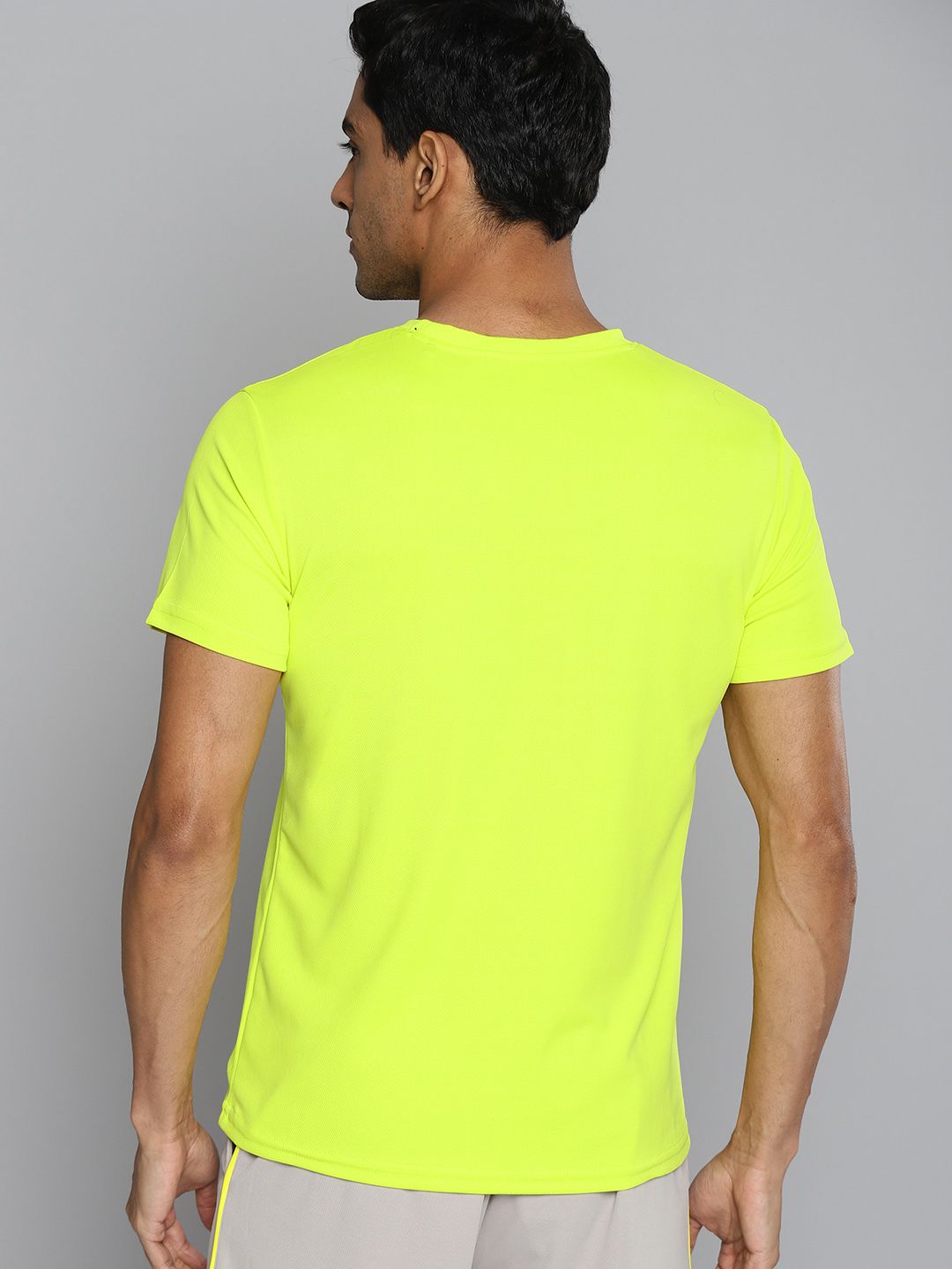 HRX By Hrithik Roshan Men Running NEON LIME Rapid-Dry Brand Carrier T-shirt