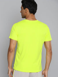 HRX By Hrithik Roshan Men Running NEON LIME Rapid-Dry Brand Carrier T-shirt