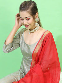 Vishudh Women Green Ethnic Maxi Dress