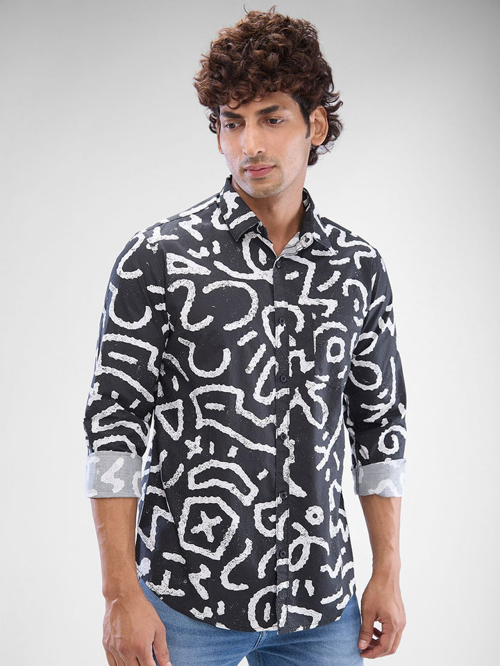 SPYKAR Men Slim Fit Opaque Printed Casual Shirt