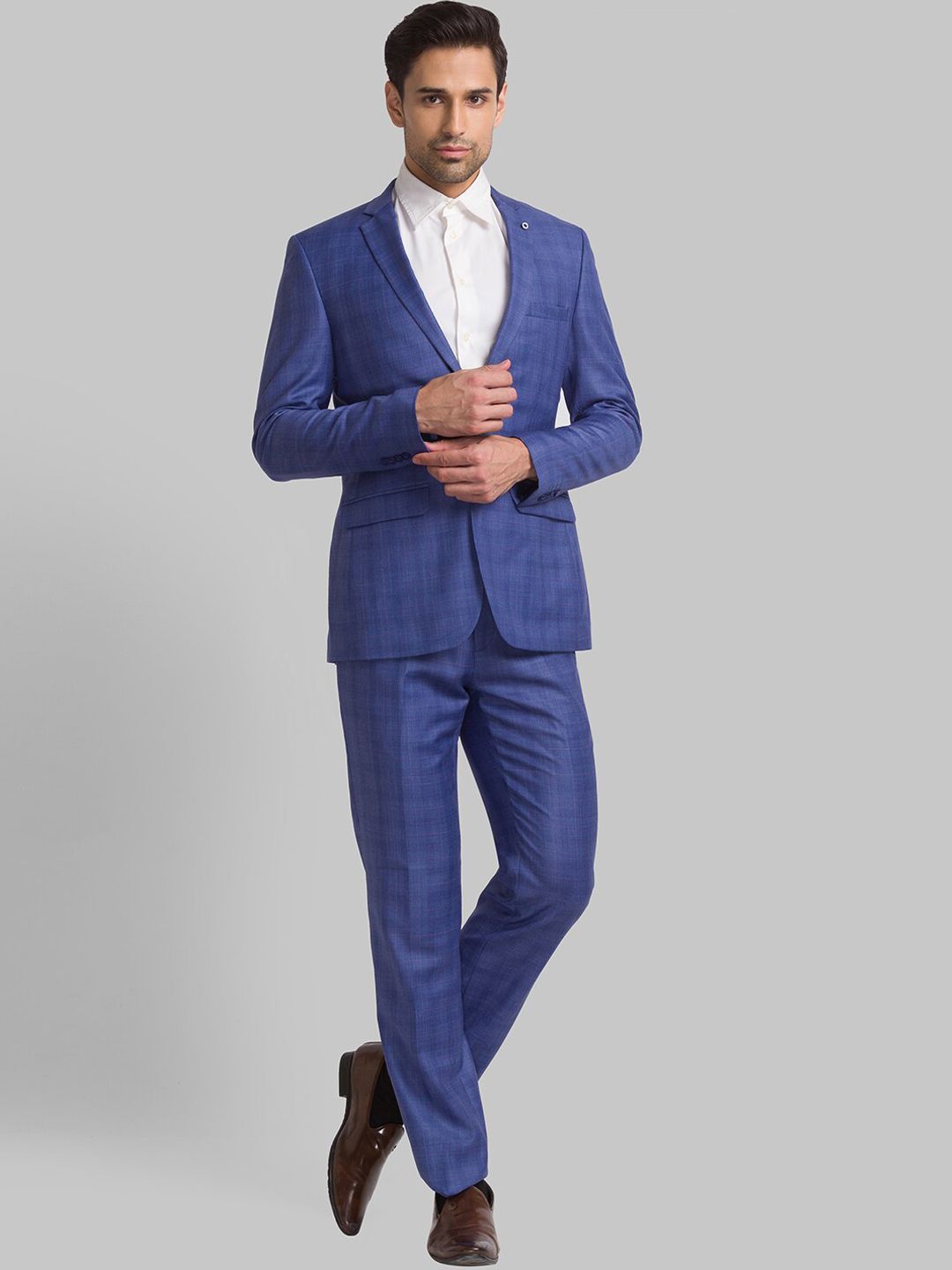 Raymond Men Checked Single Breasted Two Piece Formal Suit