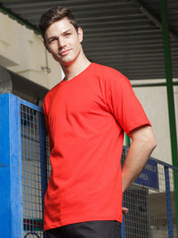 ADRO Round Neck Drop-Shoulder Sleeves Oversized Pure Cotton T-shirt