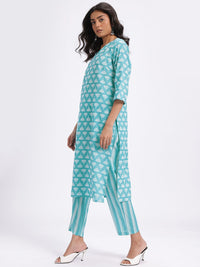 Anouk Printed Pure Cotton Kurta with Trousers & Dupatta