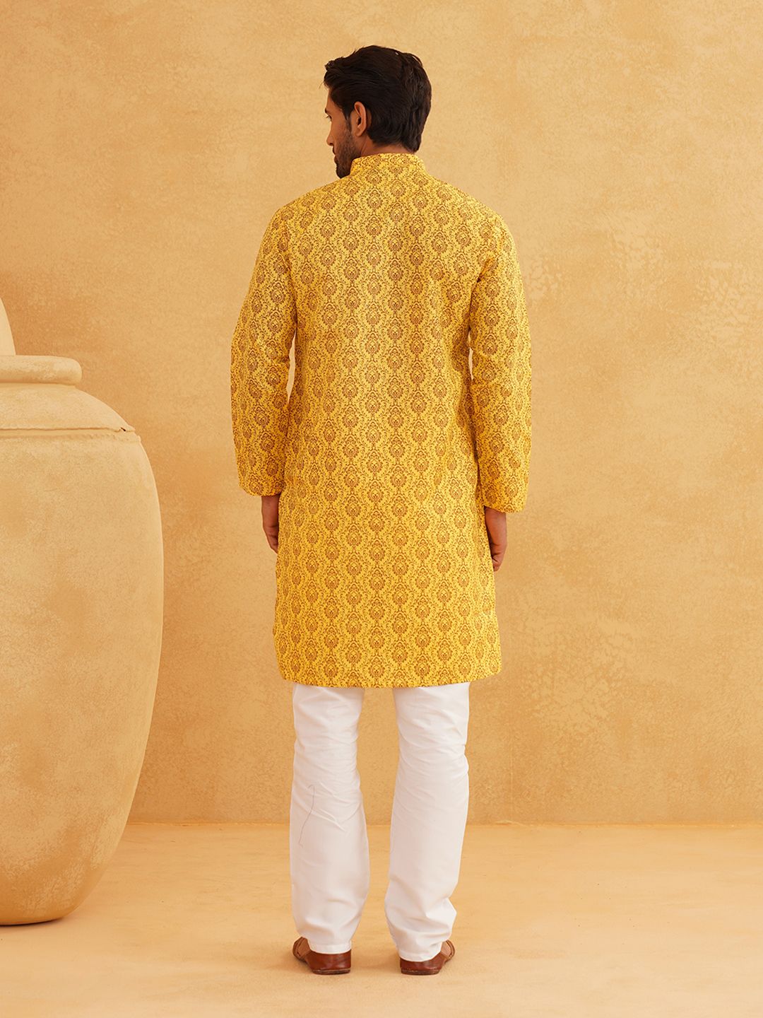 SOJANYA Kurta Kolar Bercetak Motif Etnik Mandarin Dengan Pijama