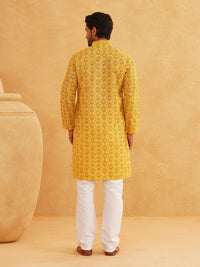 SOJANYA Kurta Kolar Bercetak Motif Etnik Mandarin Dengan Pijama
