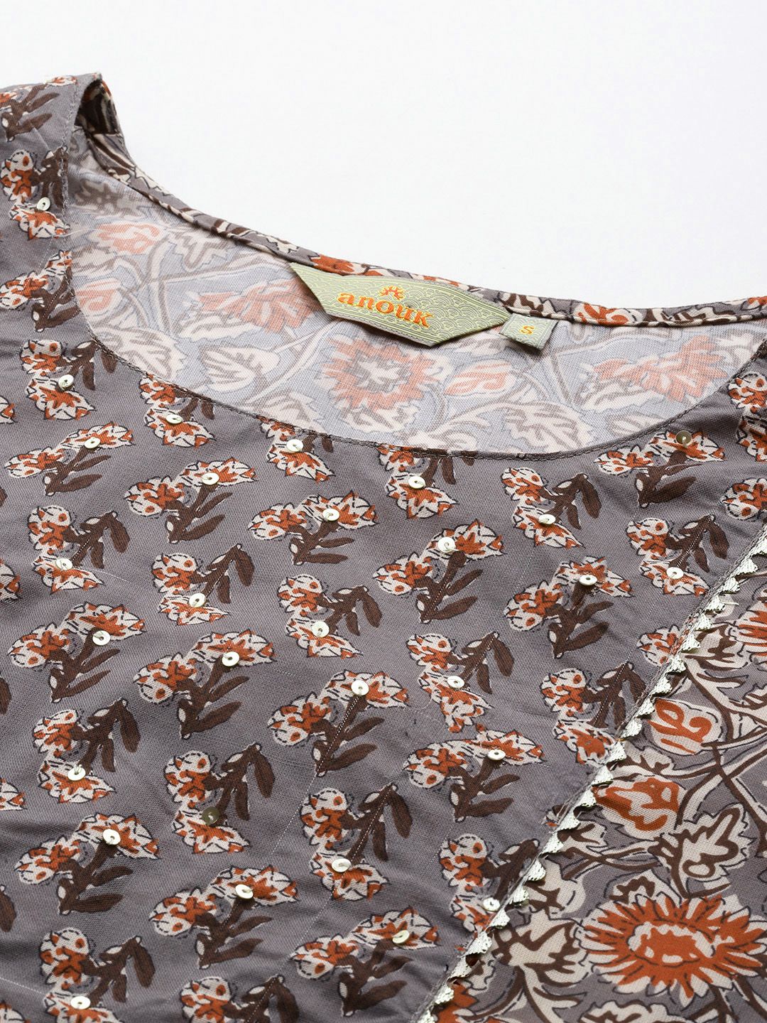 Anouk Ethnic Motif Print Kurta with Trousers & Dupatta