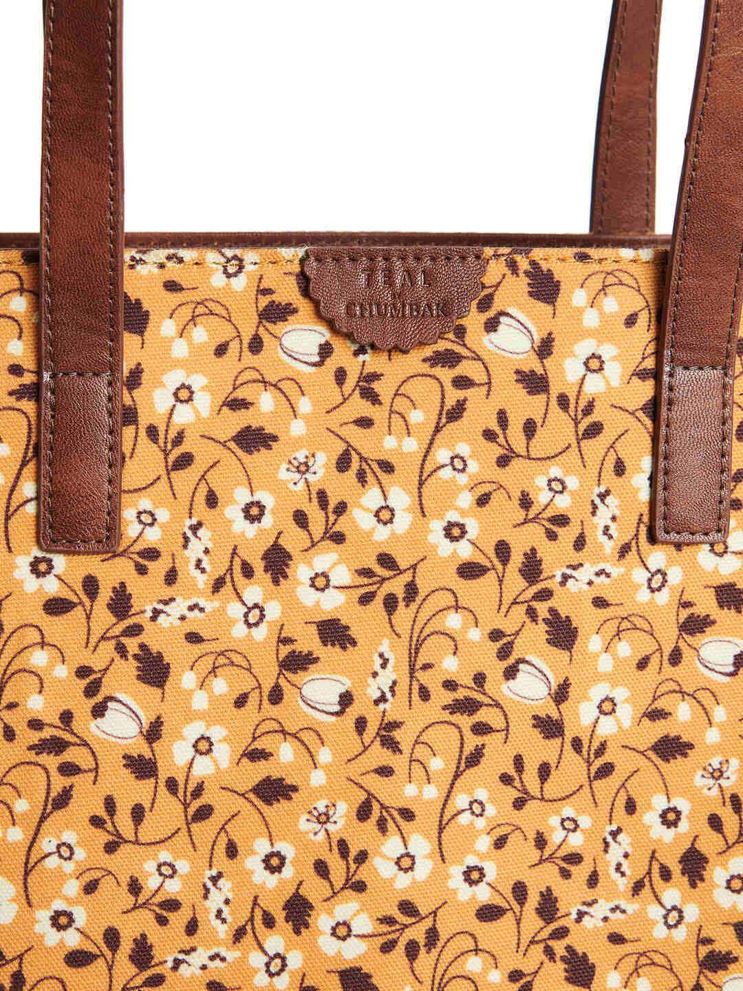 TEAL BY CHUMBAK Women Floral Printed Canvas Shopper Tote Bag