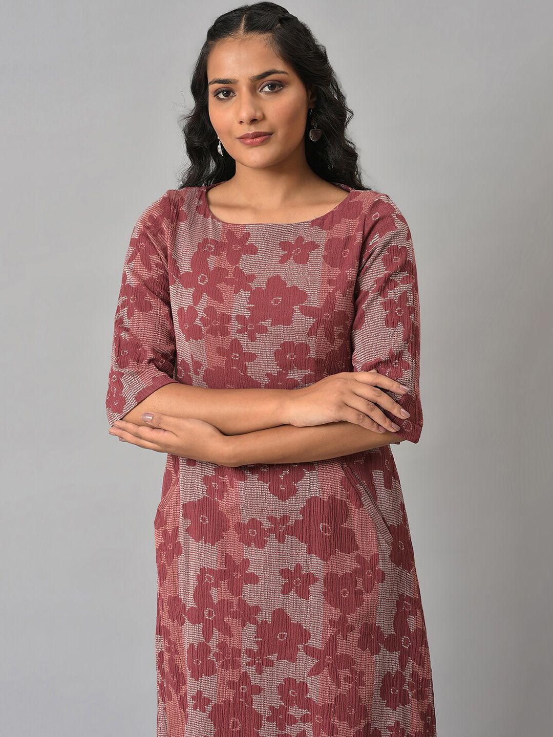 W Women Printed Cotton Kurta with Trousers