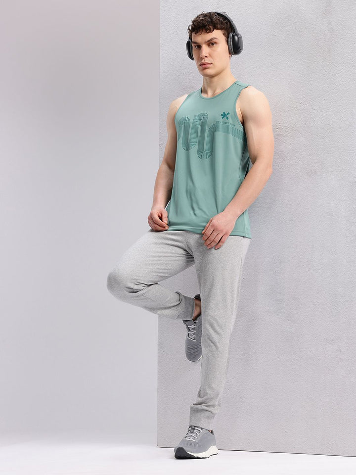HRX by Hrithik Roshan Geometric Print Rapid-Dry Running Tank T-shirt