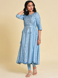 W Geometric Printed Sequins Anarkali Kurta