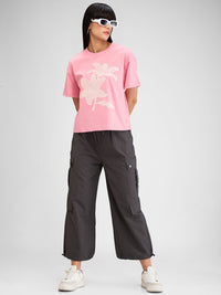 SPYKAR Women Floral Raw Edge T-shirt