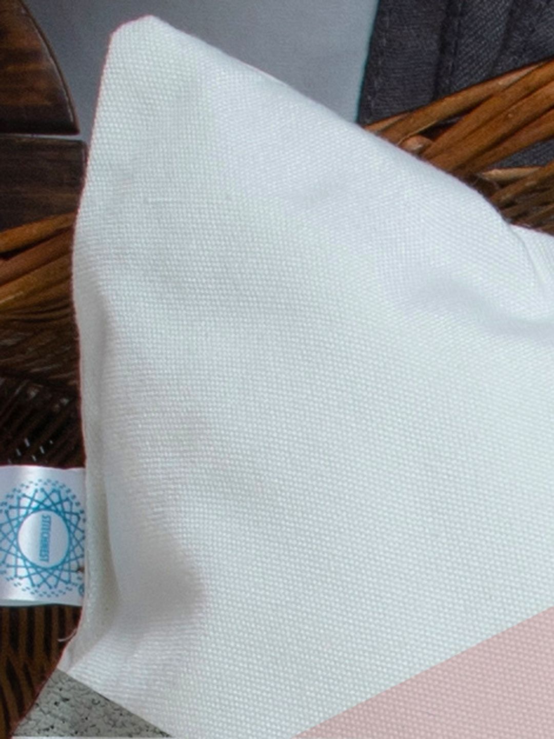 STITCHNEST Pink & White Set of 5 Geometric Square Cushion Covers