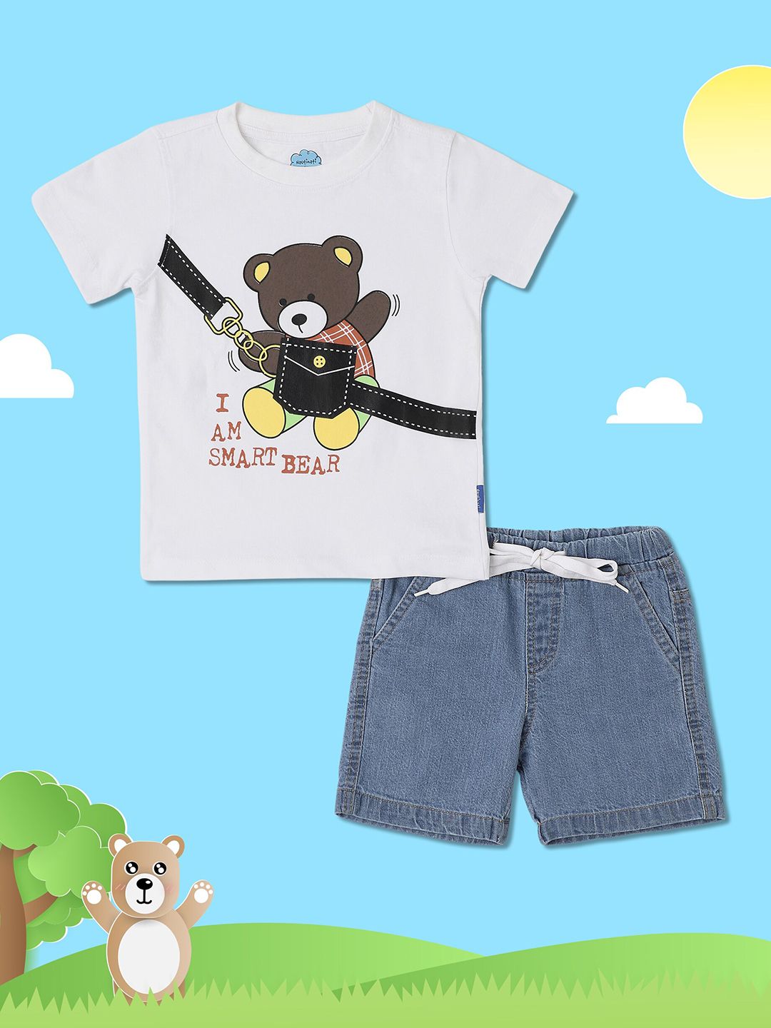 Nauti Nati Boys Printed T-shirt with Shorts
