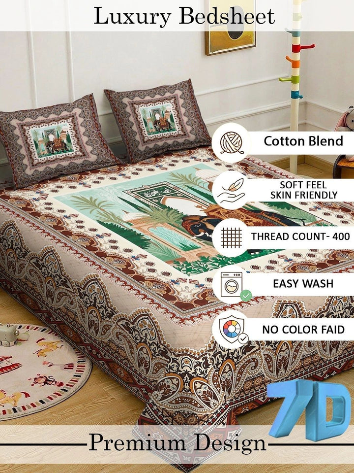 Moda Rapido X KLOTTHE Motif Etnik Berbilang Warna 400 TC Cadar King dengan 2 Sarung Bantal
