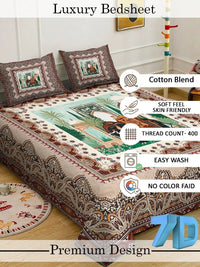 Moda Rapido X KLOTTHE Motif Etnik Berbilang Warna 400 TC Cadar King dengan 2 Sarung Bantal