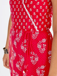 Global Desi Women Printed V-Neck Sleeveless Basic Jumpsuit