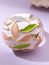 Cincin jari enamel berdaun asin
