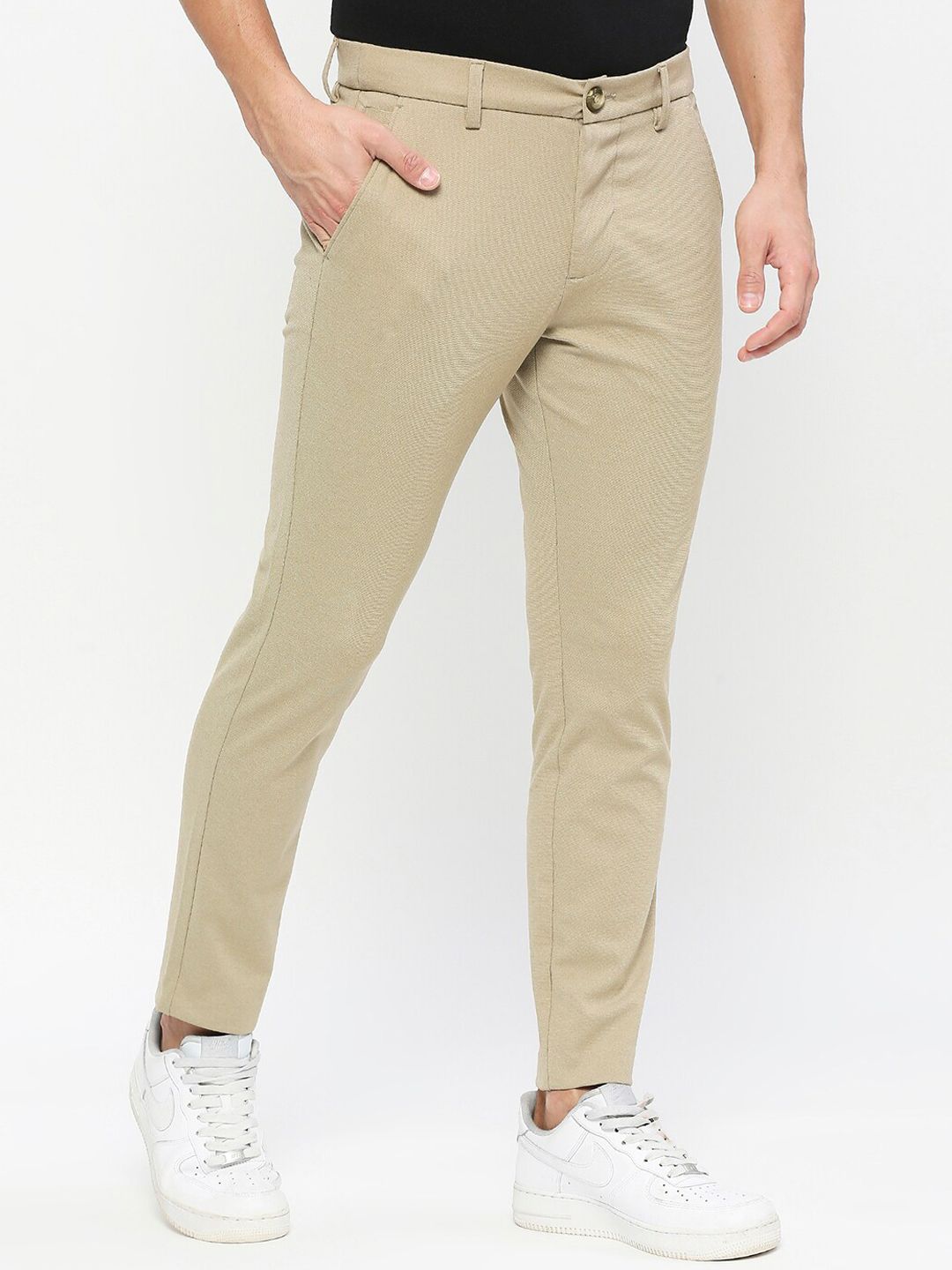 Being Human Men Regular Fit Mid-Rise Cotton Chinos Trousers