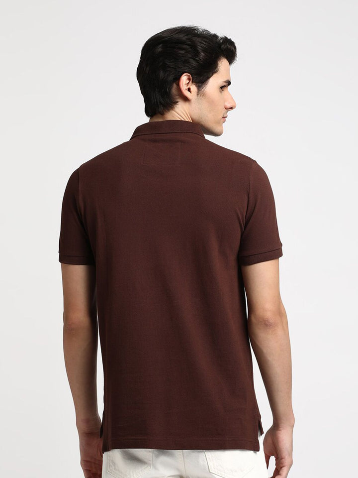 THE BEAR HOUSE Polo Collar Slim Fit Pure Cotton T-shirt