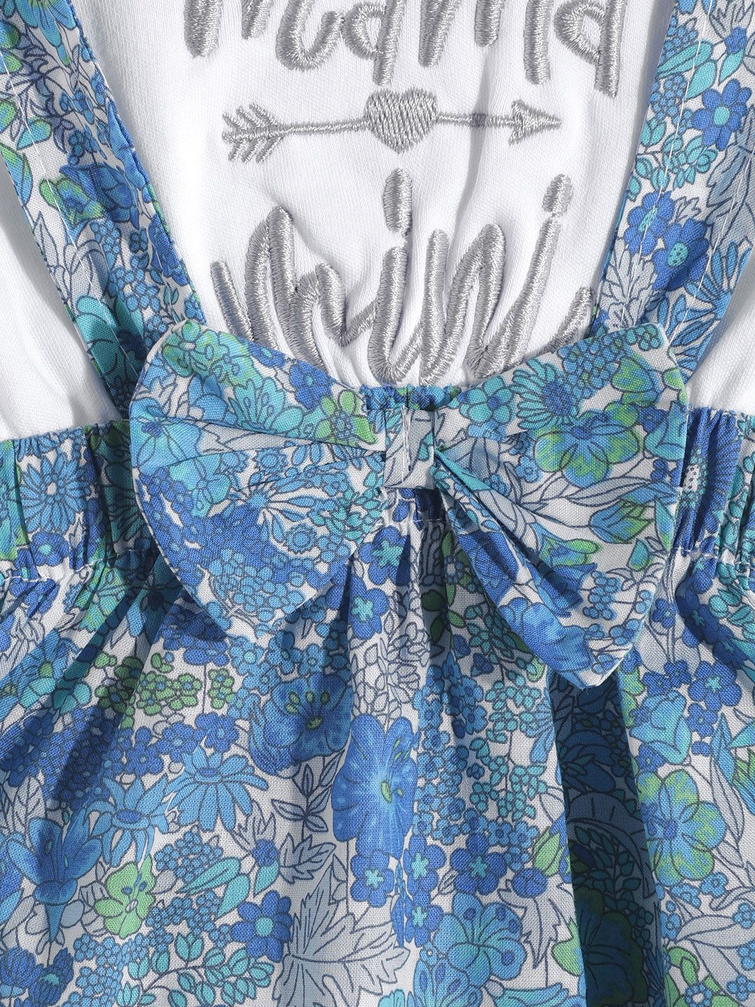 Moms Love Infant Girls Floral Print Bow Detail Pleated Fit & Flare Dress