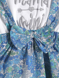 Moms Love Infant Girls Floral Print Bow Detail Pleated Fit & Flare Dress