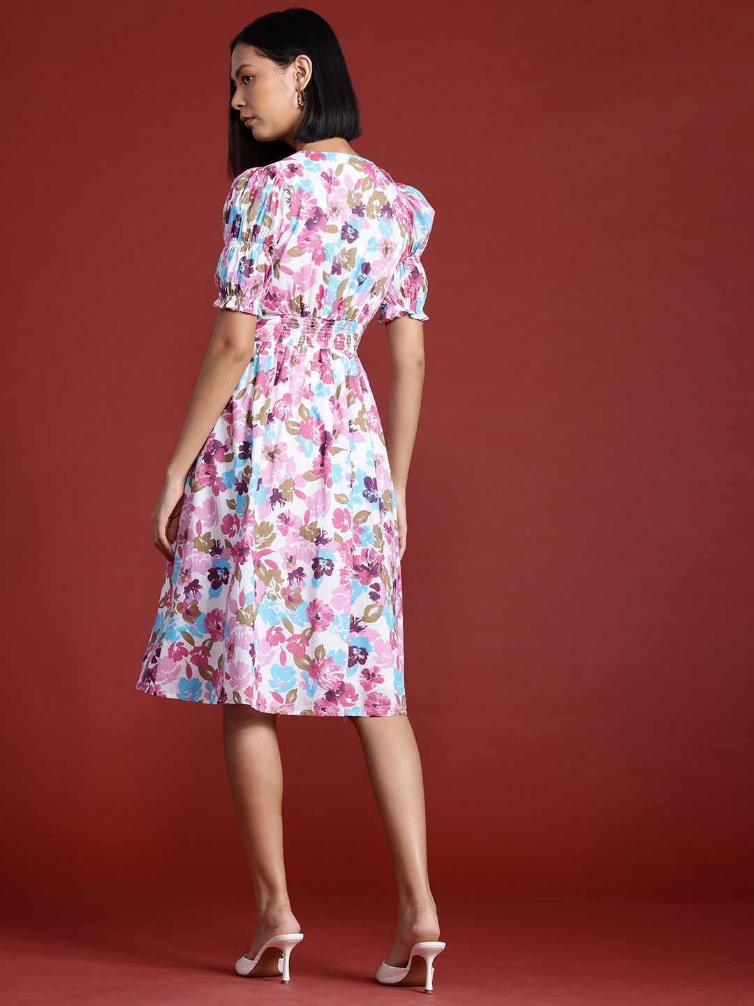 all about you Floral Print Pure Cotton A-Line Dress