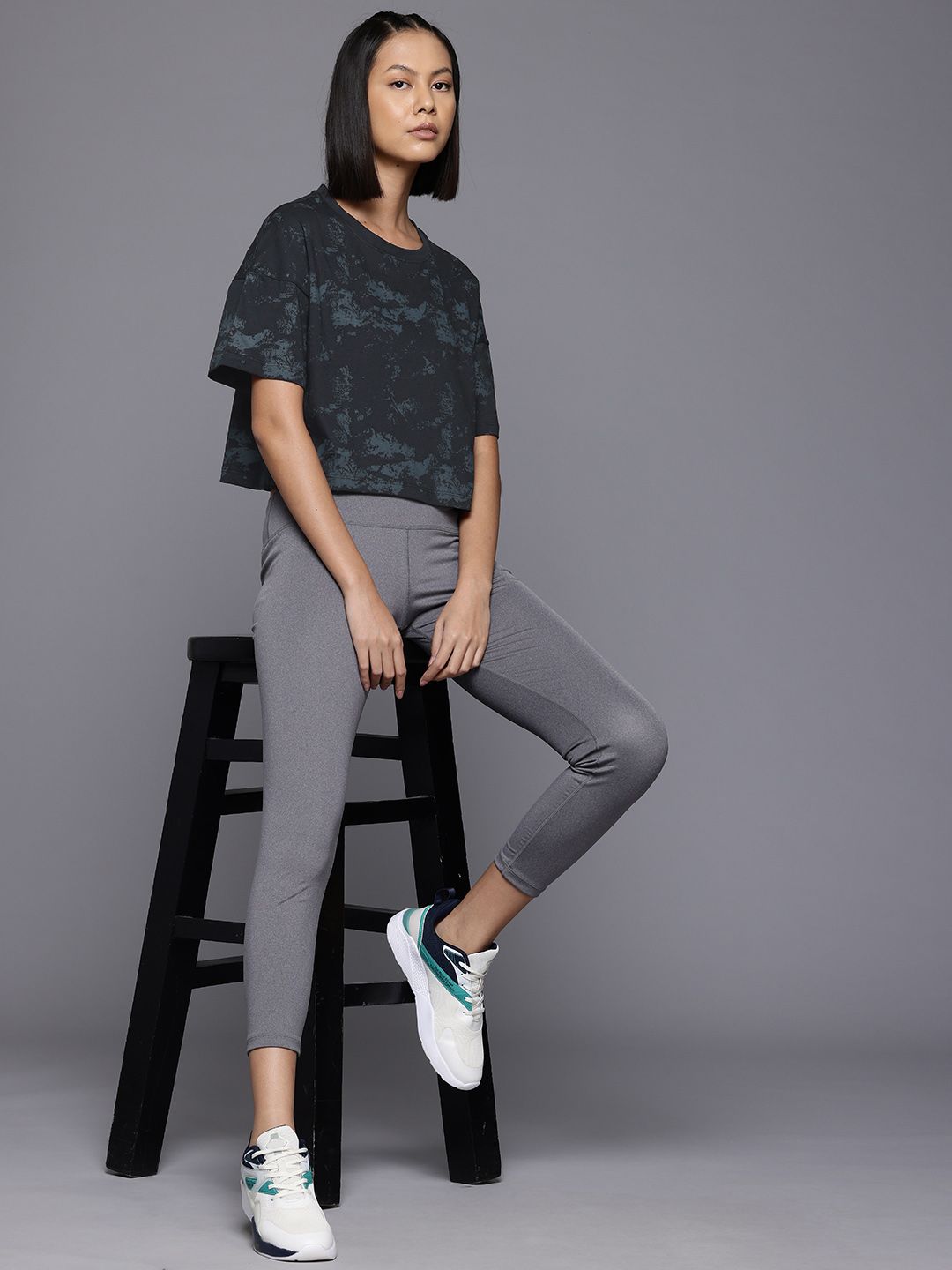 HRX by Hrithik Roshan Abstract Printed Yoga T-shirt