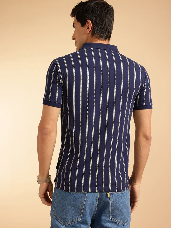 Sambungan Perancis dicetak t-shirt kapas polo tulen