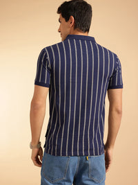 Sambungan Perancis dicetak t-shirt kapas polo tulen