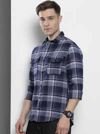 The Indian Garage Co Pure Cotton Slim Fit Checked Casual Shirt