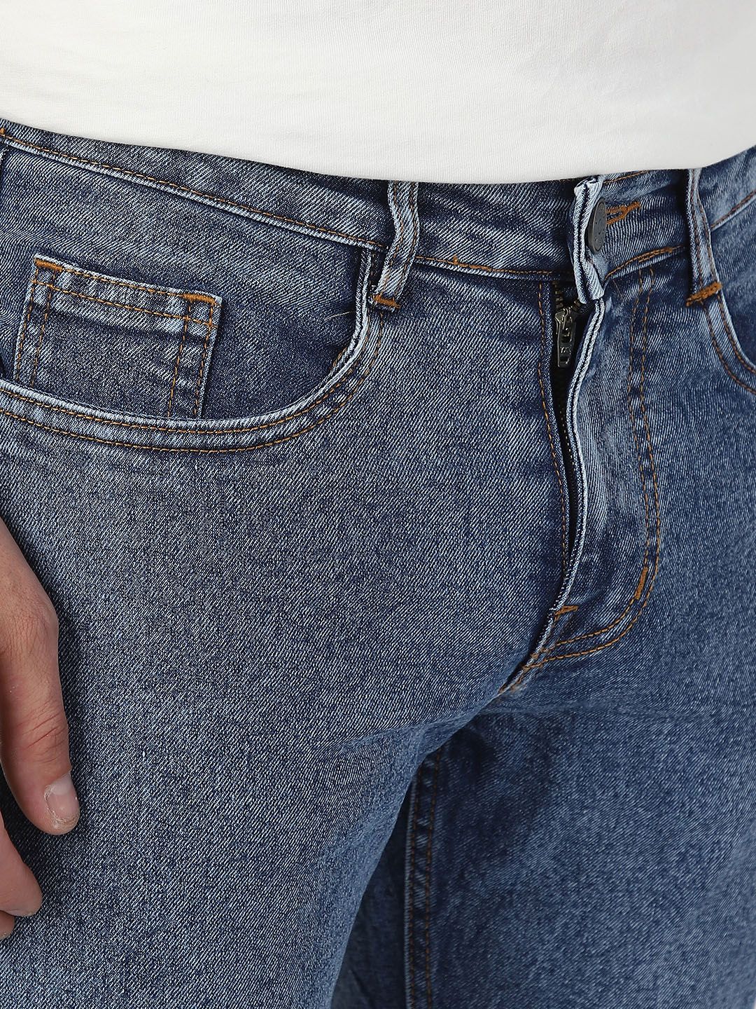 Urbano Fashion Men Bootcut Heavy Fade Clean Look Stretchable Jeans