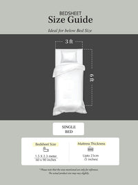 HOSTA HOMES Grey Solid 260 TC Cotton 1 Single Bedsheet with 1 Pillow Covers