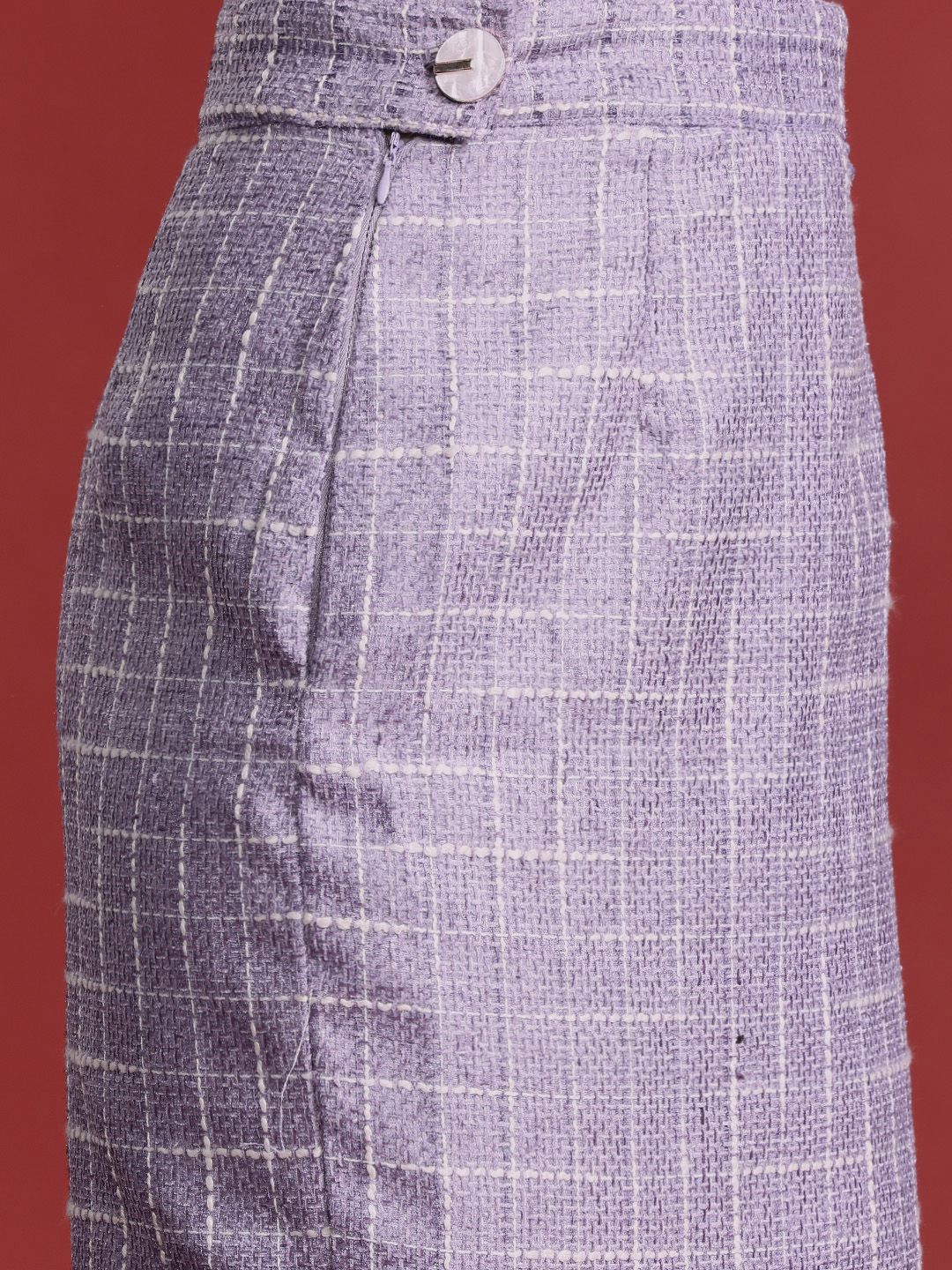 all about you Women Checked Blazer With Skirt Co-Ords Set