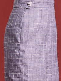 all about you Women Checked Blazer With Skirt Co-Ords Set